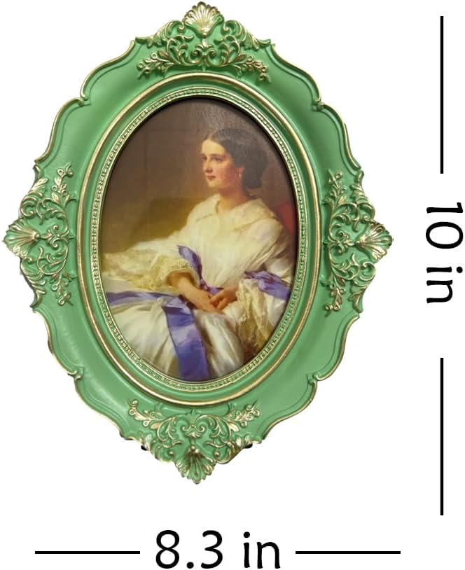Kaolituis 5x7 Picture Frame Baroque Oval Frame 5 x 7 Wedding Picture Frames Fit Picture 5 by 7 in Gold for Wall and Tabletop Display