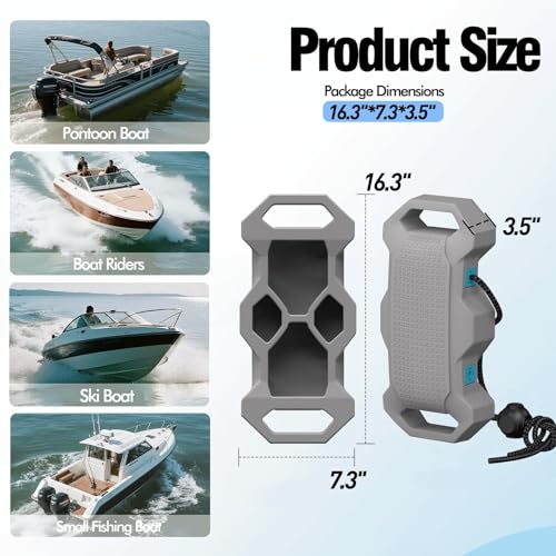 YimSting Boat Fenders, Boat Bumpers for Docking Upgraded EVA Boat Fenders for Docking with Nylon Rope, and Fixed Lock Fit for Pontoon, Bass, Jon, Ski, Jet Ski, Fishing Boats, Light Gray 1 Pcs by YimSting - Used condition - Image 5