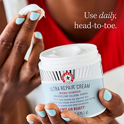 First Aid Beauty Ultra Repair Cream Intense Hydration Moisturizer For Face And Body Bundle – Classic 6 Oz Jar + Bonus 1 Oz Travel Size Tube #TOP3