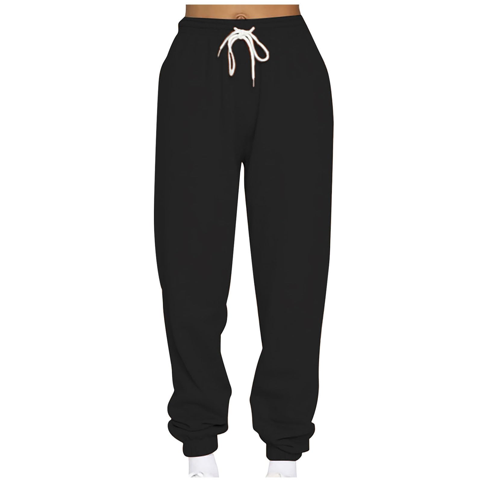 MitankcooWomen's Cotton Sweatpants with Pockets Drawstring Joggers Yoga Pants Pants for Women Trendy