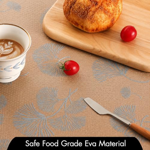 Image of ElastPro (45 cm X 3 m) Printed Shelf Liners for Kitchen Shelves, Drawer Mat, Shelf Liner, Fridge Mats, Kitchen Cabinet Drawer Mat Liner Sheets (Fan Leaf Silver)