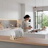 Vista 9 de MobileVision Organizador de tapa de olla de bambú para almacenamiento en armarios o encimeras de cocina y armarios