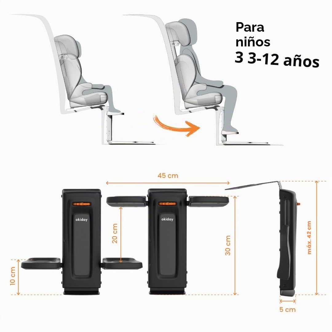 Reposapiés para asientos de coche beige para asientos de coche de 15 a 36 kg