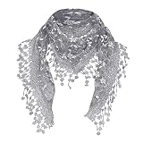 YEBIRAL Heißer Verkauf Damen Schal Lace Frauen Accessoires Tücher Halstuch Dreieck Schals 15 Farben(Grau)