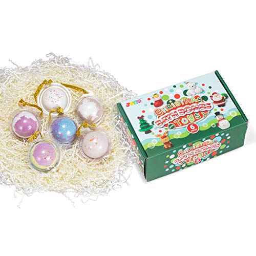 Bath Bombs With Toys Inside, 6 Packs Bubble Bath Bombs Ornament With Figure Toys, Spa Bath Fizzies Set, Great Gift Set For Birthday,For Boys And Girls #TOP1