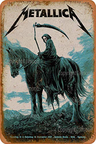 Hunnry Metallica Fer Peinture Signe d'étain Mur Affiche décorative Vintage Plaque d'avertissement Salle décorative Club Jardin Parking (8"L x 12" H) Cover