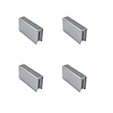 Yuqim 4 Pack Glass Door Clips Magnetic Touch Clamps Magnet Strike Plate for Glass Cabinets Shower Doors(Chrome)