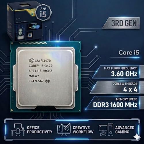 Image of Assembled i5 Desktop PC | Core i5-3470 3rd Gen | 8GB DDR3 RAM | 256GB SSD | HDMI | VGA | Ethernet | Windows 11 Pro | Office 2024 | 2 Years Warranty | for Office & Home Use