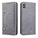 Produktbild SmartLegend SMART Legend für iPhone XS Max Hülle Handyhülle Tasche mit Kartenfach Kredit Karten Fach Geldklammer Wallet Case Leder Handy Schutzhülle Ledertasche Lederhülle Magnet Standfunktion - Grau