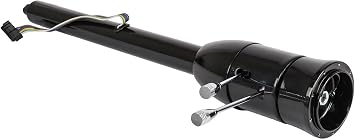 JEGS Universal Floor Shift Tilt Steering Column | Black | 2in.Tube | 28in.Length | Includes 9-Hole GM Steering Wheel Adapter, Tilt, Turn Signal & Hazard Levers, and GM-Style Electrical Plug