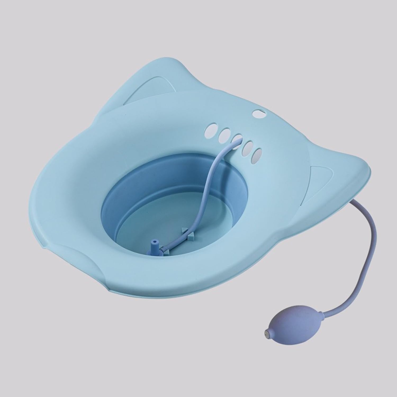Sitz Bad, Sitz Bad Voor Hemorroïden Sitz Bad Voor Toiletzitting Postpartum Care, Zit Bad Kit Voor Vrouwen Inklapbaar, Flusher Slang Afvoergaten, Brede Zithoek,Blue