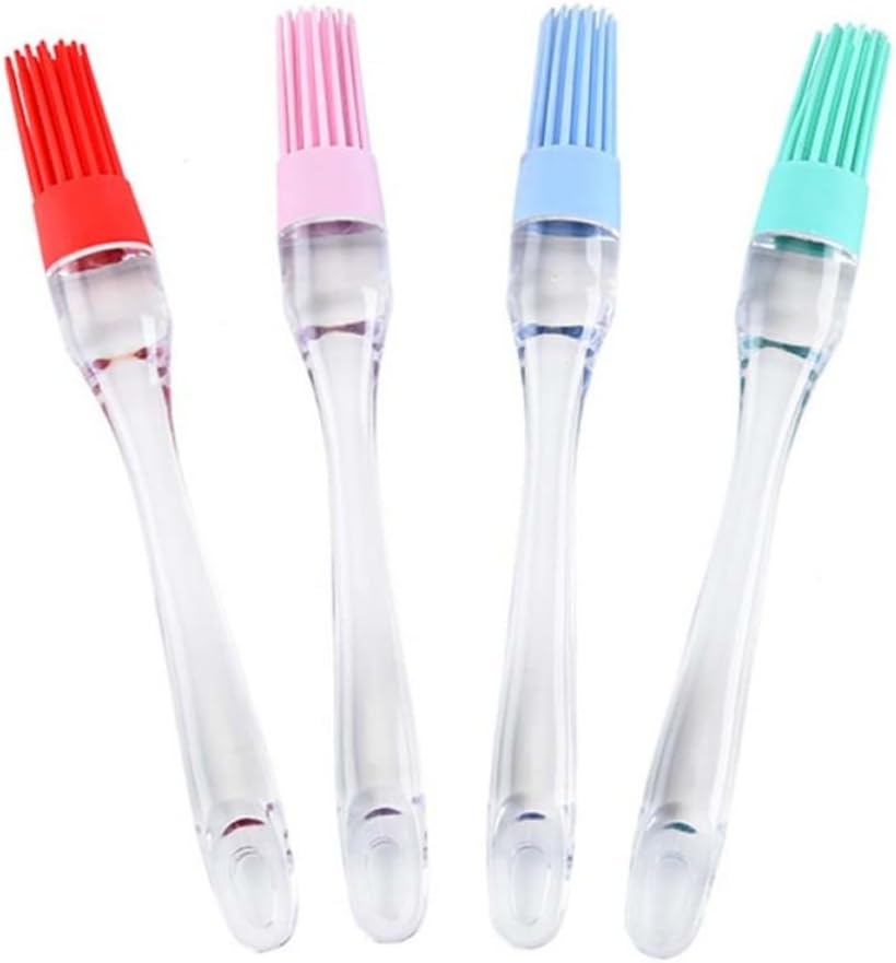 4pcs Silicone Basting Brushes for Baking and Roasting, High Heat Resistant Kitchen Pastry Brushes Handle, Easy to Carry and Baste Smoothly for Bbq Cooking Random Color