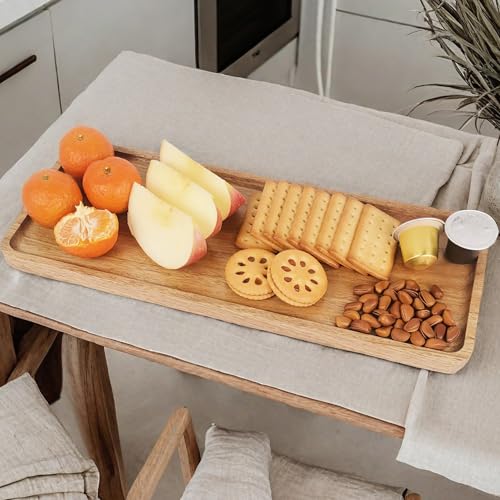 ZeQi Bandeja de servir madeira de acácia, travessa de servir, pratos de aperitivo, tábua de charcuta