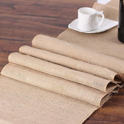 Tosnail 12 Pack 12" x 71" Burlap Table Runners, Rustic Jute Fabric Roll, Vintage Wedding Decorations, Brown Party Runner, Dinner Table Mats Placemats for Home Decor, Outdoor Wedding, Party, Events by Tosnail - Image 2