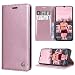 Produktbild RuiPower Handyhülle für Samsung Galaxy A41 Hülle Premium Leder PU Flip Case Magnetisch Klapphülle Wallet Lederhülle Silikon Bumper Schutzhülle für Samsung Galaxy A41 Tasche - Rose Gold