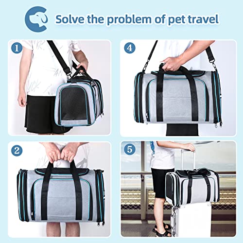 Tdhdike 002 Cat/Dog Airline Approved Expandable Pet Carrier For Small Pets - Removable Pad, Pockets, Tsa Compliant thumb #3