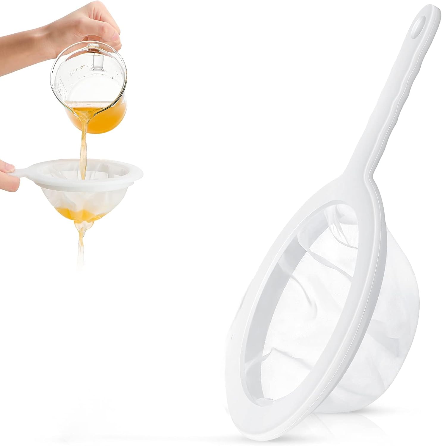 1 Pc Plastic Kefir Fine Mesh Strainer Set, Nylon Kefir Food Strainers Fine Sieve Colander Sifter for Straining & Transferring Tea, Juice, Pasta
