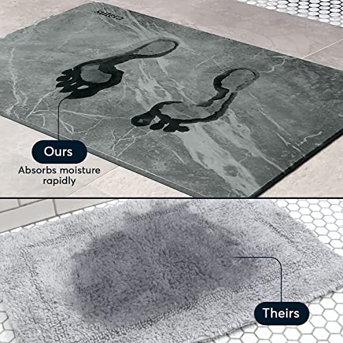 SUTERA - Stone Bath Mat, Diatomaceous Earth Shower Mat, Non-Slip Super Absorbent Quick Drying Bathroom Floor Mat, Natural, Easy to Clean (23.5 x 15 Slate) by SUTERA - Image 6