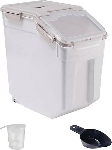 Miniatura 13 de Contenedor hermético grande de almacenamiento de alimentos para perros con cuchara y taza medidora, contenedor de almacenamiento de alimentos para 2