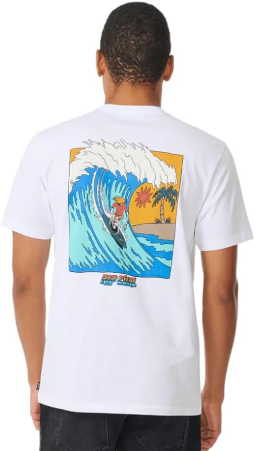 Rip Curl Death in Paradise Tee - Men's Fashion Casual Short Sleeve T-Shirt Cotton - Regular Fit - Lifestyle Beach Apparel