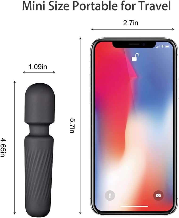 Mini Vibrator Clitoris Stimulator Vibrators, Fully Waterproof, Quiet & Small, G Spot Vibrator Dildo Women Adult Sex Toy, USB Rechargeable, Personal Massager with 10 Vibration Settings (Black)