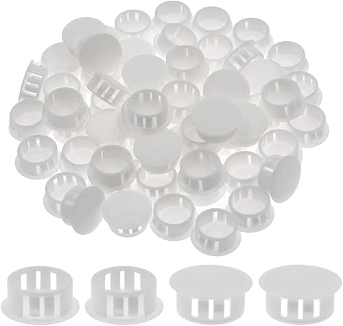Miniatura 42 de 60 tapones de plástico blanco de 0.394 in (3/8 pulgadas), tubo de orificio de bloqueo a presión, tapas de extremo de inserción de tubería