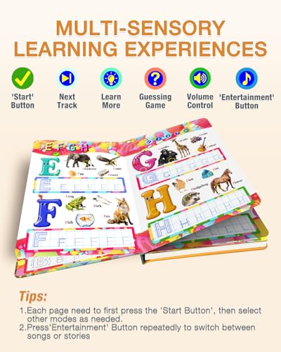 English Interactive Sound Book for Kid,Alphabet & Number Talking Book for Toddlers Age 3-5,Preschool ABC Learning Travel Toy for Boys Girls Birthday Gift 3 4 5 6 Year Old,Sensory Autism Toy,600+ Audio - Image 6