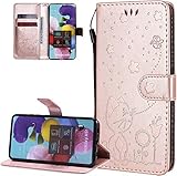 LEMAXELERS Galaxy J1 2016 Hülle,Galaxy J1 2016 Handyhülle Netter Katzen blume Prägung Mädchen Flip Hülle PU Leder Cover Magnet Schutzhülle Ständer Handytasche für Samsung Galaxy J1 2016,KT Cat Rose
