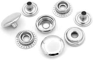 CRAFTMEMORE 50 Sets Silver Snap Fasteners Ring-Socket Press Studs for Jacket Bag Canvas Closures #201 VT47 (12mm (0.47"))