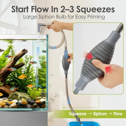 Aquarium Gravel Cleaner Manual Fish Tank Siphon & Water Changer, 8.5FT Hose — 사진 4