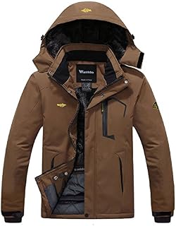 Wantdo Men's Waterproof Mountain Jacket Fleece Windproof Ski Jacket US M Coffee M