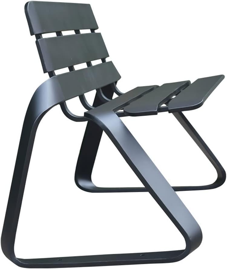 Outdoor Bench, Terrace Garden Leisure Park Seat Beach Chair Metal Cast Iron Frame Home Creative Decor Benches for Outdoors(Black)