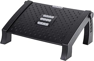 Ergonomic Foot Rest Under Desk, 6 Adjustable Height Non-Slip Foot Stools Plastic Cushion Footrest, Foot Stool with Roller Massage for Improved Posture, Relieve Leg, Knee and Back Pain