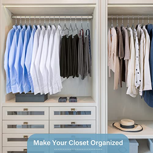 Plastic Suit Hangers 50 Pack, Grey Clothes Hanger Non Slip With Shoulder Grooveless, Heavy Duty Coat Clothing Hangers For Closet - Space Saving Adult Thin Hangers For Pants, Sweater, Skirts #TOP7