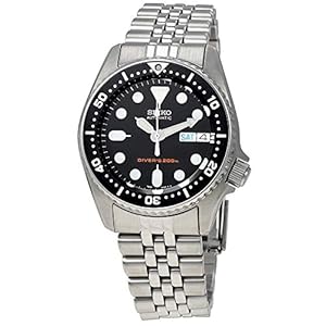 Seiko Women Year-Round SKX013K2 Mens Automatic 200M Divers Watch-Stainless Steel Belt with Black Dial