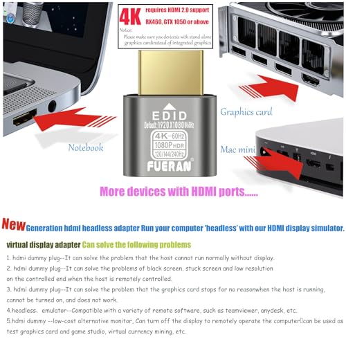 HDMI Dummy Plug 4K HDR USB virtual display adapter miniatura 3