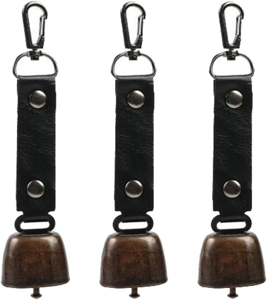Bear Bell Camping Metal Bell Keychain Pet Hanging Ornament (Black)