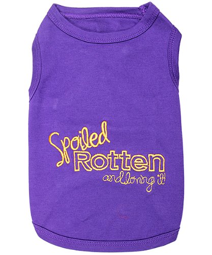 Parisian Pet Dog Cat Clothes Tee Shirts Embroidered T-Shirt Spoiled Rotten, Xl #TOP3