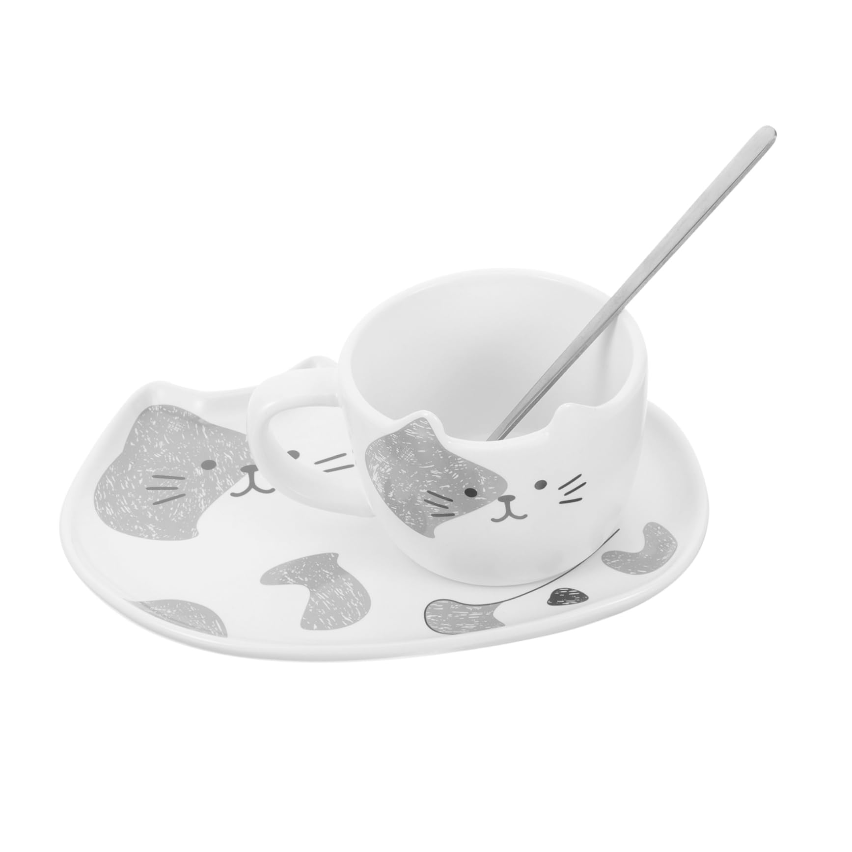 Tasses à café en céramique, Tasse et soucoupe en porcelaine fine, 1 ensemble de tasses à café en forme de chat, verre expresso, drapeau de vélo, tasses à expresso italiennes, tasses à café expresso au