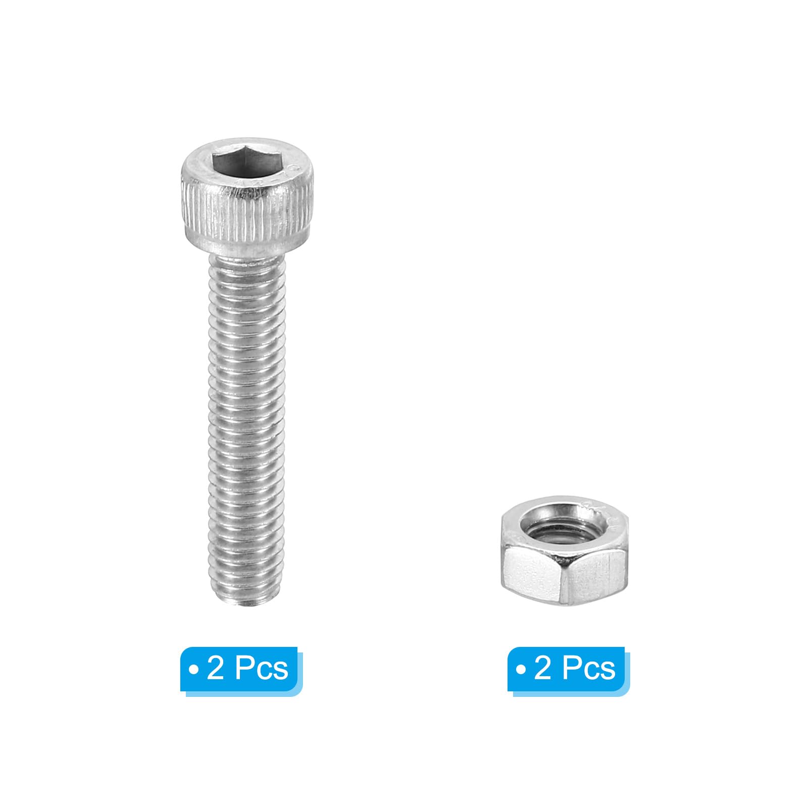 PATIKIL M6x30mm 304 Stainless Steel Hollow Bolt - Image 3