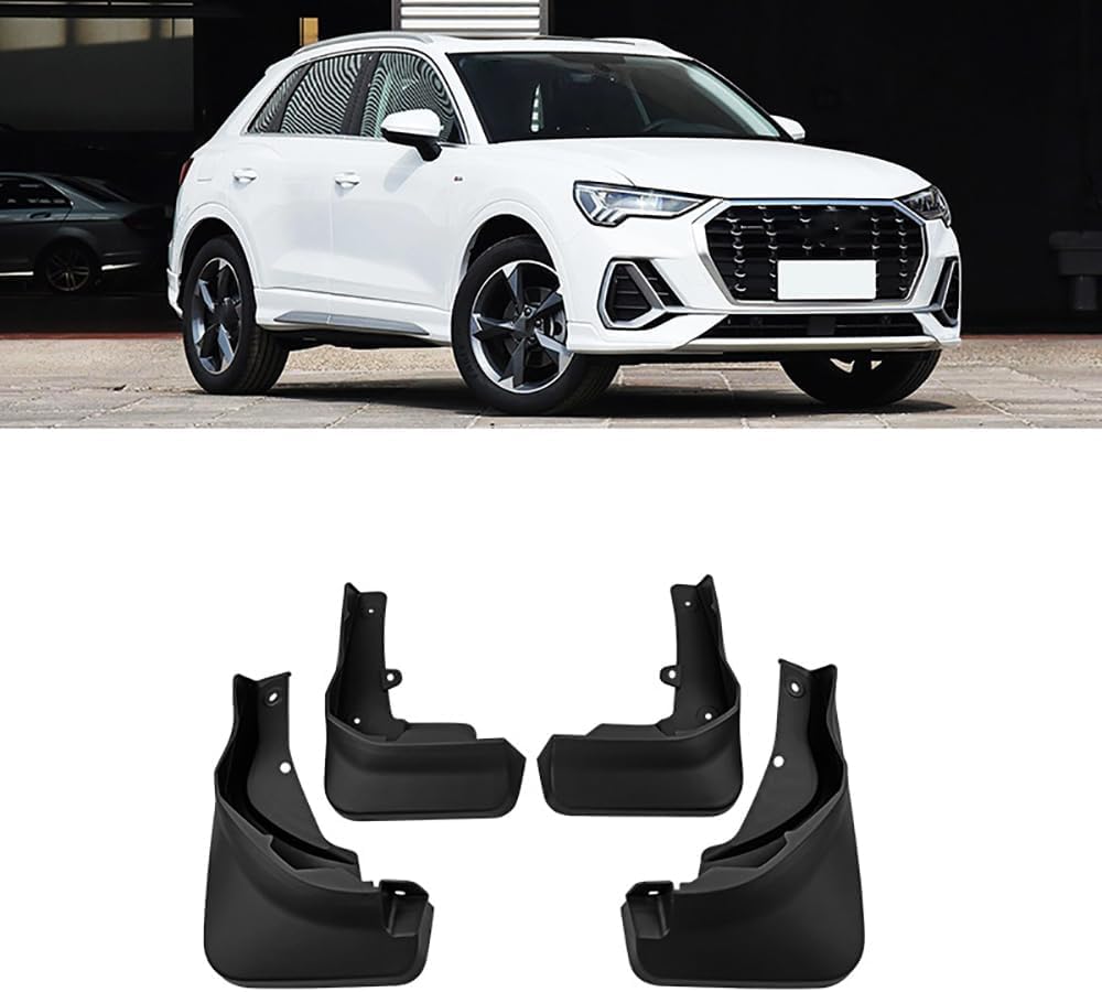 RESKIU 4PCS Mud Flaps for Audi Q3 2019, Splashproof No Drill Easy Install Front Rear Wheel Protection Fender Mudflaps All-Weather Splash Guards