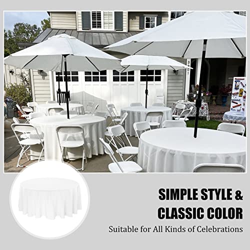 Jelyne 10 Pack Thick Round Polyester Tablecloth 90 Inch White Table Cloth Stain And Wrinkle Resistant Washable Fabric Table Cover For Wedding Dining Buffet Parties Events And Restaurants #TOP5