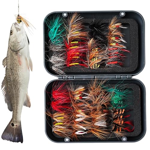 Generisch Fishing Lure Assorted Fishing Tackle with Hooks Fishing Lure with Magnetic Box Suitable for Freshwater Boat Pond Lake Bridge River and in