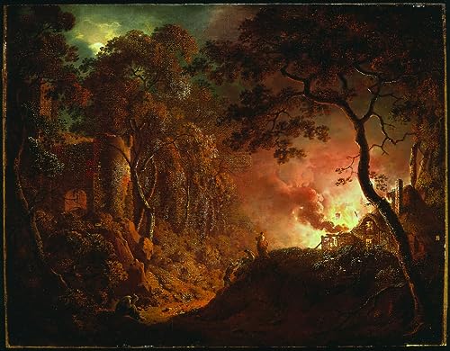 Image sur Toile Nordique de prestige Cottage en feu Wright of Derby