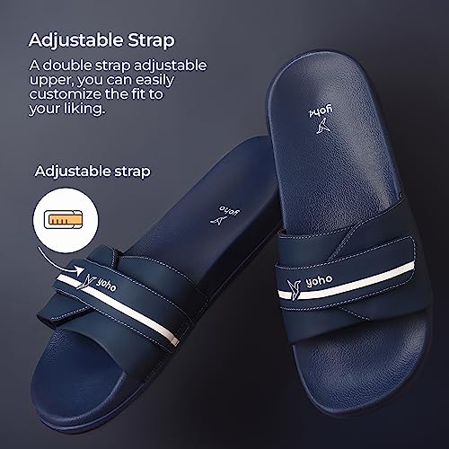 Image of YOHO Drystep Sliders for Men | Waterproof Monsoon Footwear & Rainy Sandals | Skin Friendly Adjustable Strap