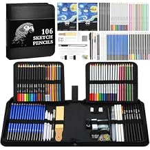 TMOL 106 Pack Art Supplies Sketching Kit with 3-Color Sketch Book, Coloring Book, Drawing Pencils with Graphite Colored Charcoal Watercolor & Metallic Pencils, Art Kit Gifts for Artist Adults Kid