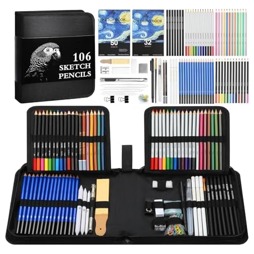 Professional Art Set 42 PCS Drawing and Sketching Set- Drawing, Sketching and Charcoal Pencils. 2 x 50 Page Drawing Pad!Kneaded Eraser Included. Art Kit for Kids, Teens and Adults