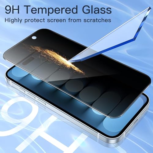 Image of Privacy Tempered Glass Design for iPhone 15 PLUS Privacy Screen Protector Full Coverage Anti-Spy Tempered Glass Film 9H Hardness Upgrade Edge Protection Easy Installation