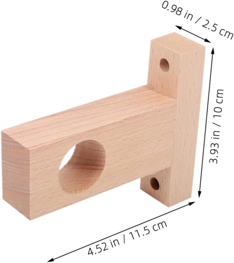 Amosfun 4 Pcs Beige Wood Closet Rod End Supports with 3cm Hole Diameter Easy Installation and Resist Deformation Simple Design Rod Wall Brackets for Closet