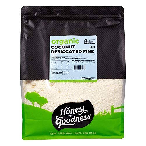 Honest to Goodness, Organic Coconut Desiccated Fine, 3 kg - Dried and grated to preserve its distinctive natural coconut flavor & aroma. Enjoyed raw or lightly toasted.